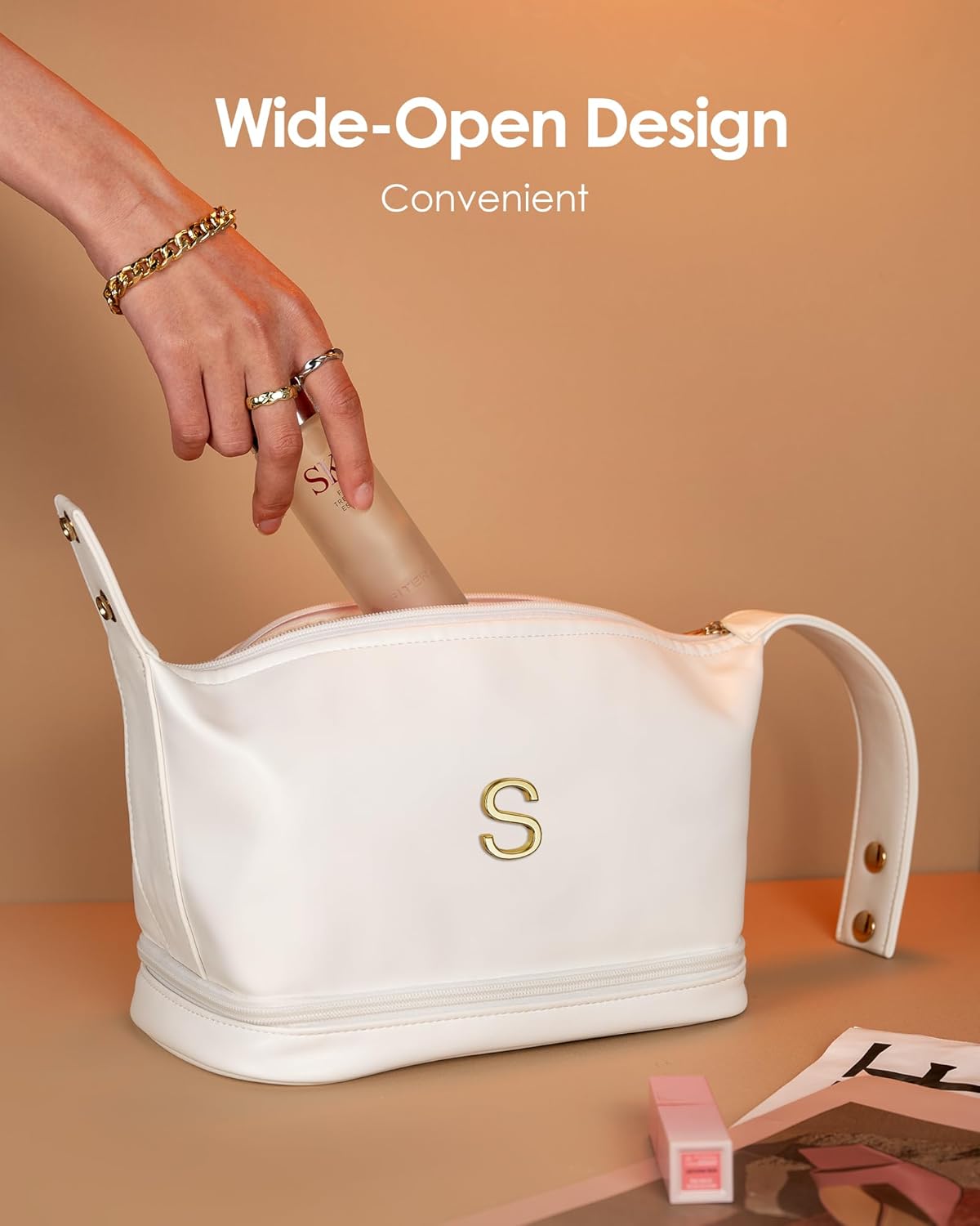 Daughter Gifts, Birthday Gifts Ideas-Personalized Makeup Bag, Office Gifts for Women Cosmetic Bag with Makeup Brush Organizer, Graduation Gifts for Sister, 9 10 11 12 13 14 Year Old Girls