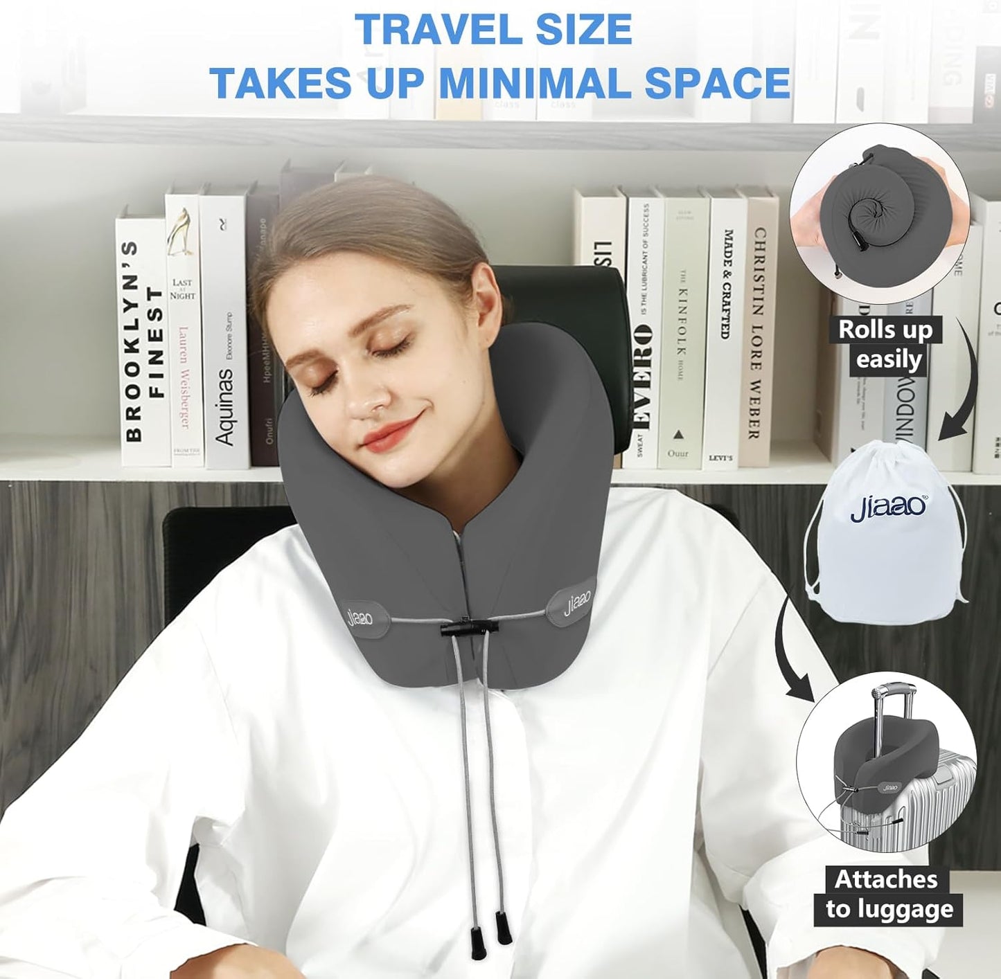 Travel Pillow, Neck Pillow Airplane, Plane Pillow Memory Foam Travel Neck Pillow with 360° Head and Neck Support, Portable Travel Essential Suitable for Airplane, Car, Train, or Bus Trip
