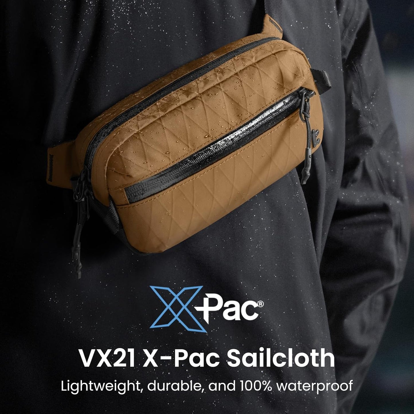 tomtoc 1.5L X-Pac Sling Bag with RFID Blocking, Crossbody Bag Minimalist Chest Shoulder Pack for Men/Women, Water-resistant Lightweight Casual Funny Pack for Travel, Daily Commute