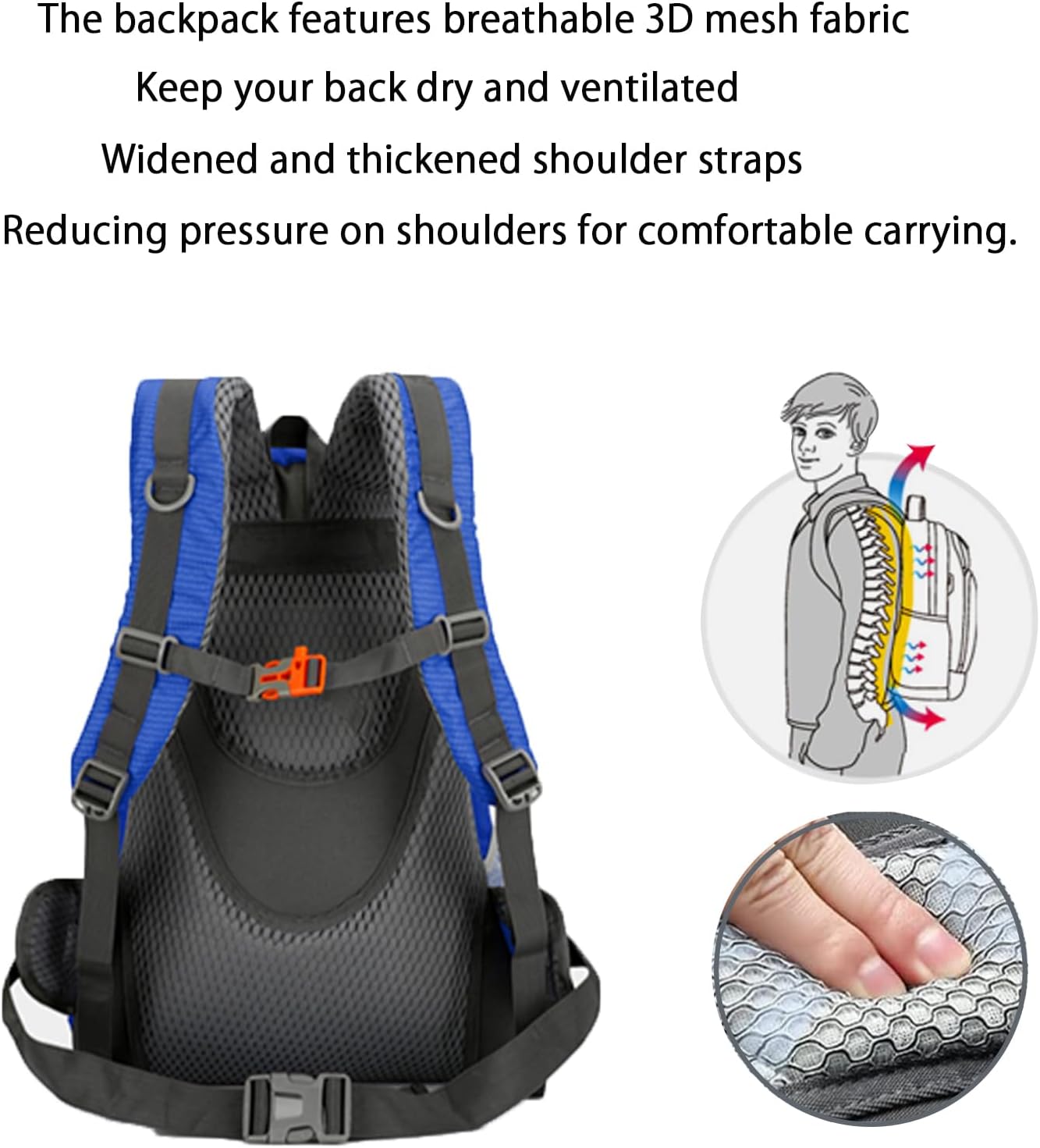 35L Hiking Backpack, Camping Backpack for Adventures, Blue