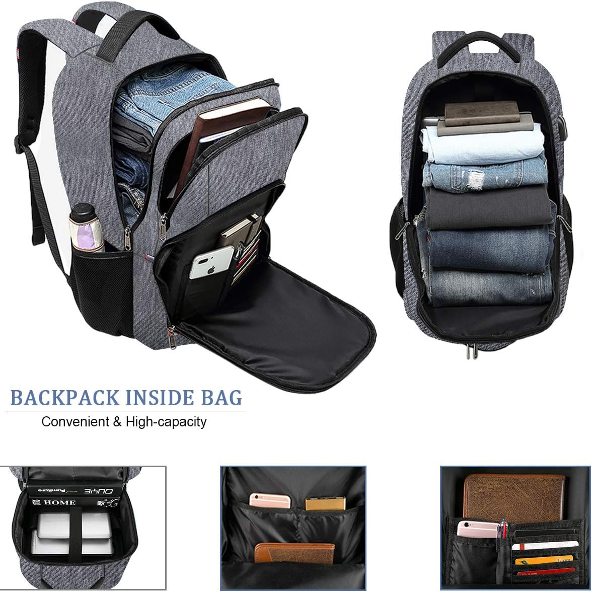 Laptop Backpack for Men, Large Anti-Theft Business Travel Backpack with USB Charging Port, Water Resistant College School Computer Bag for Men/Women for 17 Inch Laptop and Notebook