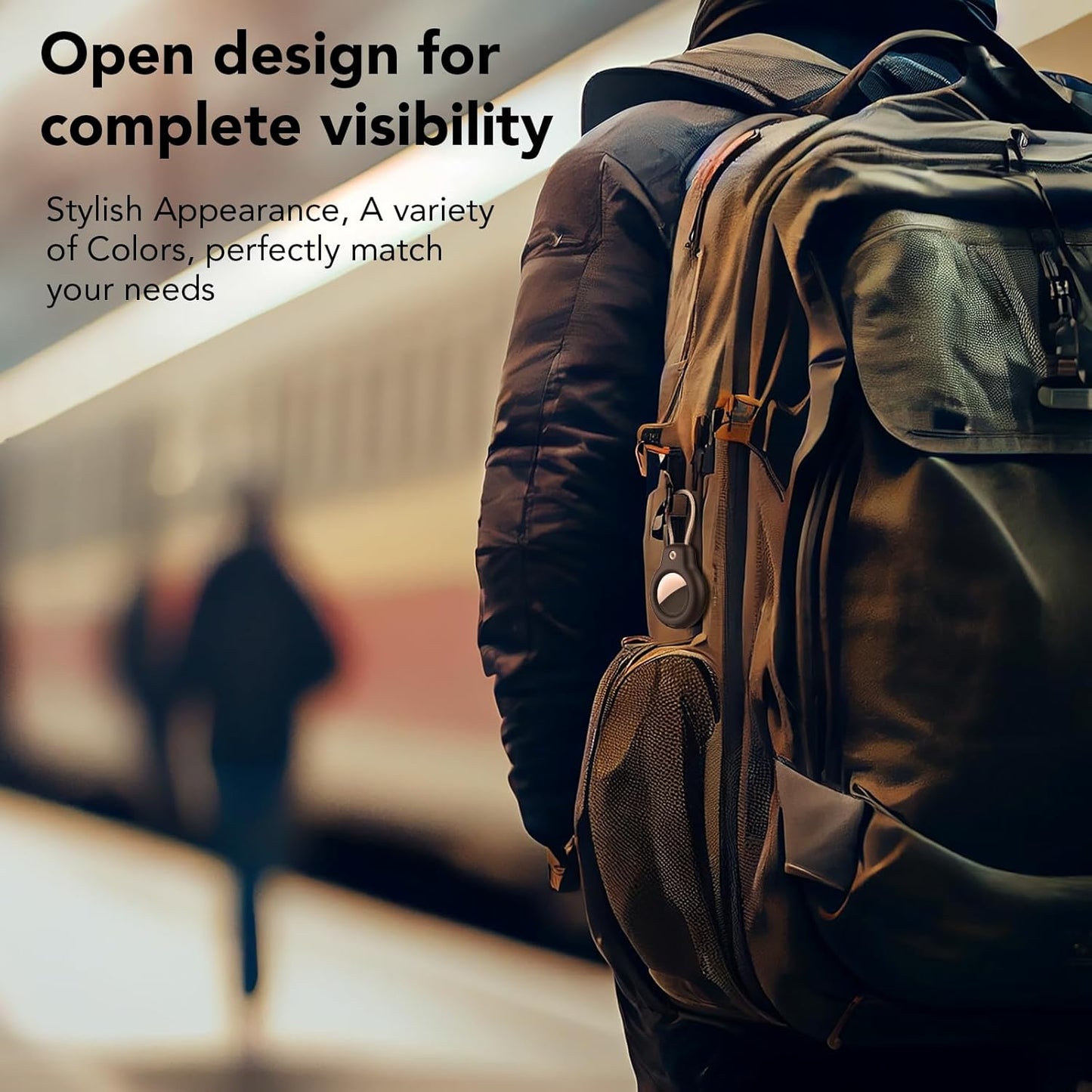 HATALKIN Compatible for Air Tag Holder for Keychain Case with Screen Protector,IP68 Waterproof for Air Tags Key Chain for Apple Tag GPS Tracker,for Air Tags-2 Pack Holder for Luggage Key,Backpack