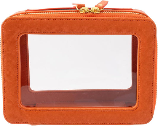 SANHECUN Toiletry bag waterproof cosmetic organizer with handle lagre opening for travelling