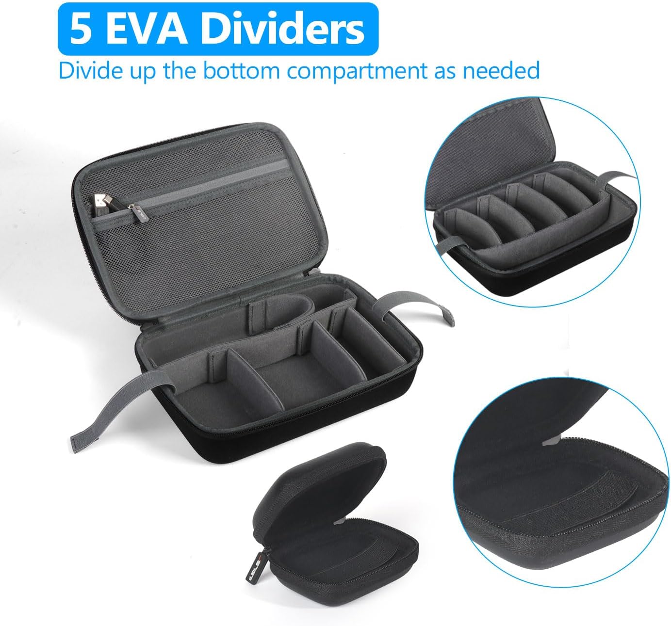 JSVER Hard Carrying Case for GoPro Hero13/12/11/10/9/8/7, AKASO EK7000 / Brave 4 4K / Brave 7 LE/Brave 8 / V50X and Insta360 (Set of 2)