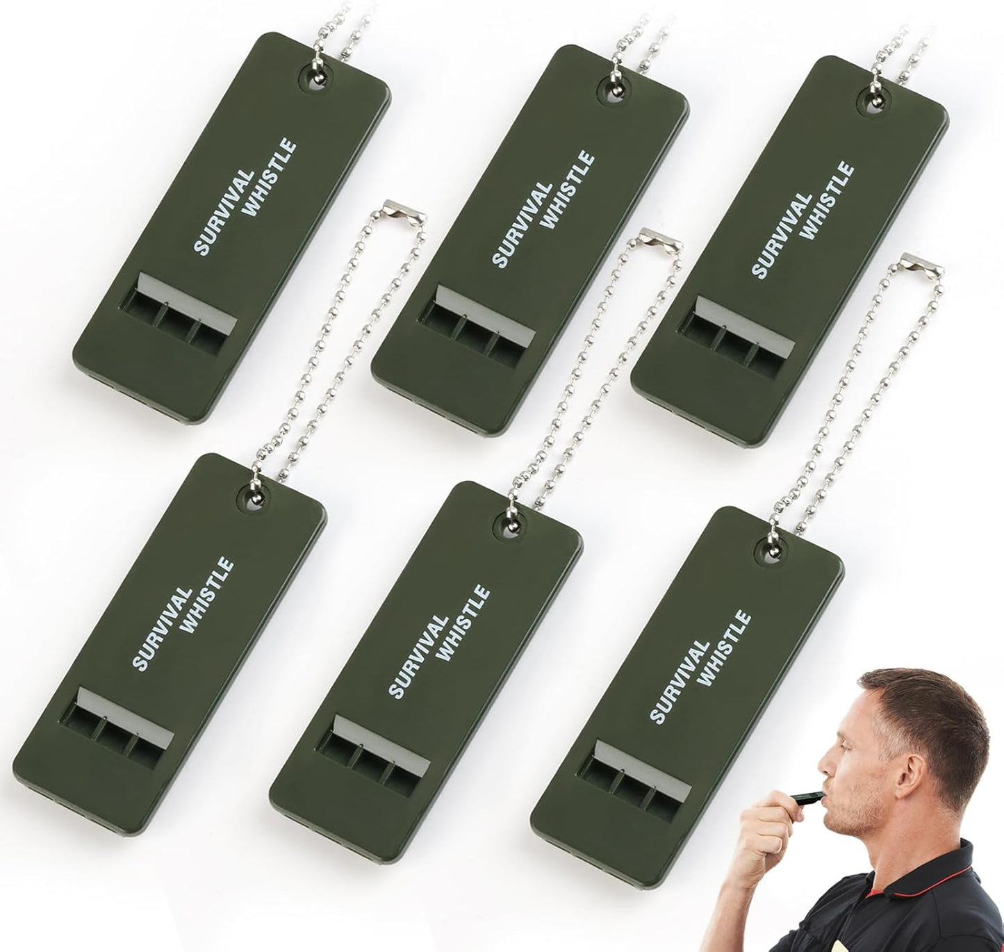 120 dB Emergency Whistles for Teachers, Flat Self Defense Safety Whistle Keychain for Women Outdoor Hiking Dog Signal