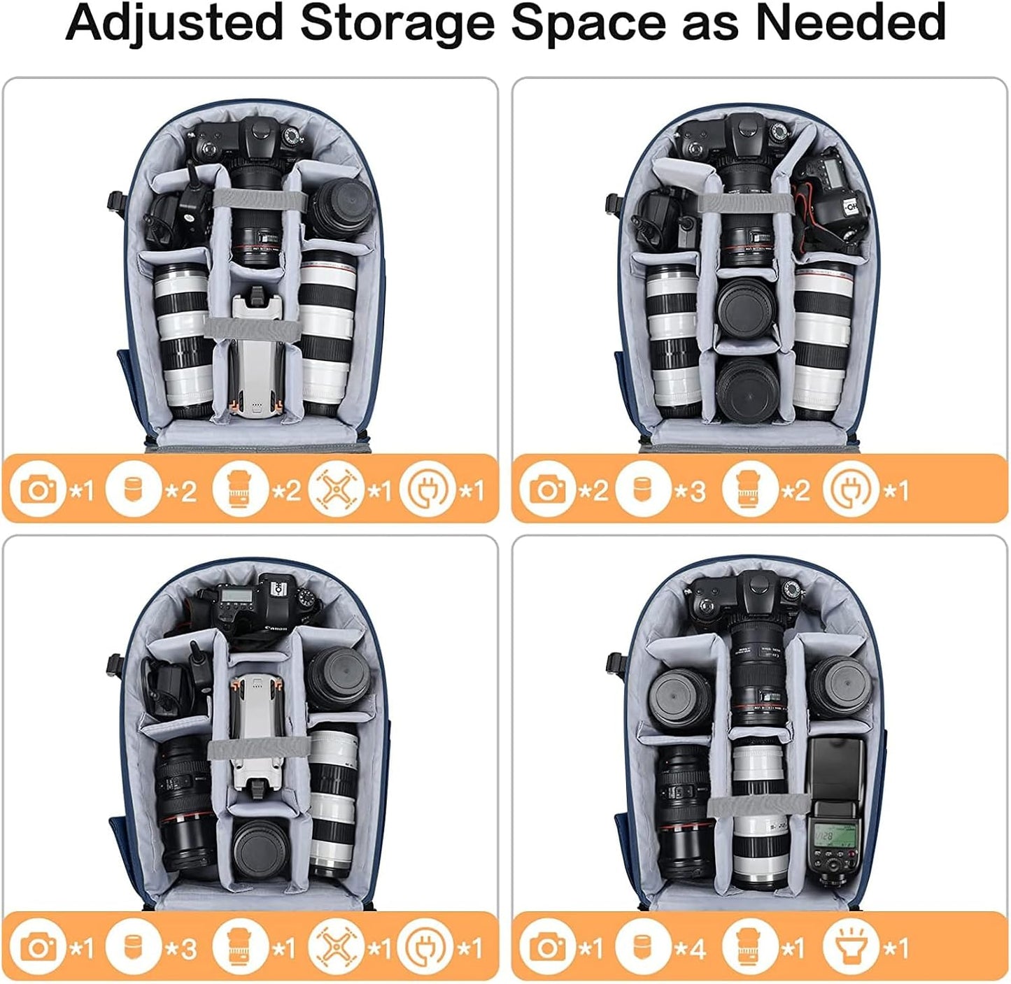 MOSISO Camera Backpack, DSLR/SLR/Mirrorless Photography Camera Bag 15-16 inch Waterproof Hardshell Case with Tripod Holder&Laptop Compartment Compatible with Canon/Nikon/Sony, Steel Blue