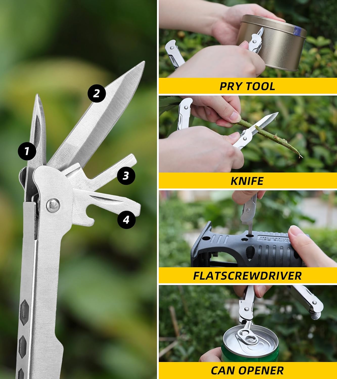 21-in-1 Multitools Needle Nose Pliers, Pocket Knife,Screwdriver, Bottle and Can Opener with Storage Bag-Apply to Survival,Camping, Hunting and Hiking