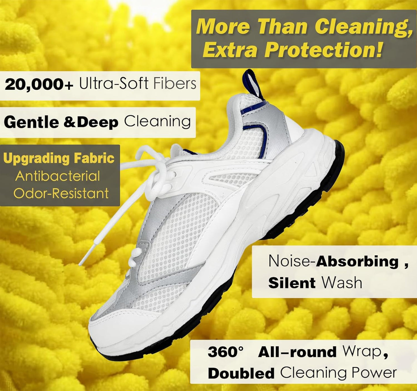 Shoe Washing Machine Bag,Laundry Shoe Bag for Washer and Dryer,Reusable Shoe Cleaning Bag for Sneakers,Tennis Shoes,With Self-locking Zipper, Microfiber Inside,Include Shoes Storage Bag