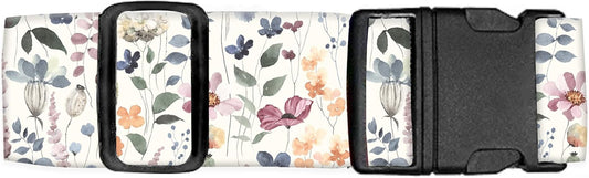 Luggage Straps for Suitcases Travel Belt Accessories, Cute Suitcase Strap, Adjustable Luggage Belt Strap, Heavy Duty with Quick-Release Buckle Luggage Strap Colorful Boho Leaf