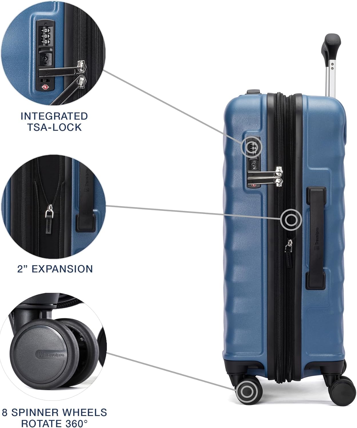 Travelpro Maxlite Air V2 Hardside Expandable Carry on Luggage, 8 Spinner Wheels, Lightweight Hard Shell Suitcase, TSA lock, Ensign Blue, Carry On 21-Inch