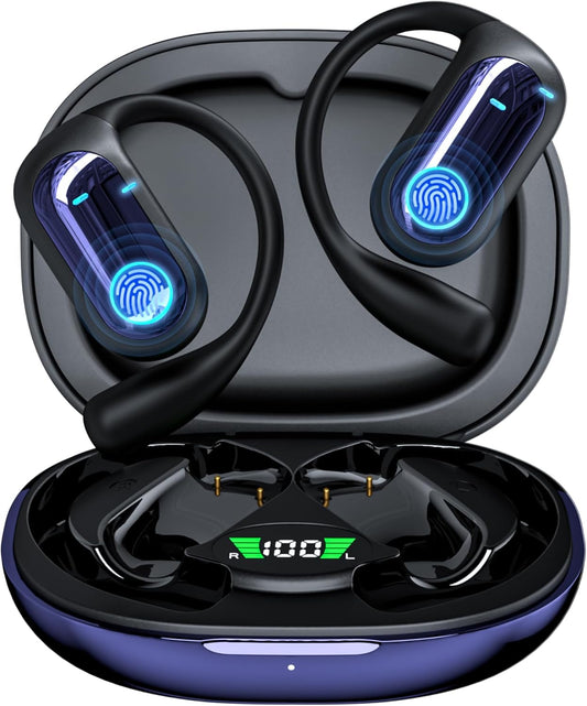 168 Languages AI Live Translation Earbuds, 4-in-1 Smart Mode Bluetooth 5.4 Touch Screen Earphones Real-Time Headphones Translator, Fit iOS and Android Ideal for Business and Learning, Deep Blue