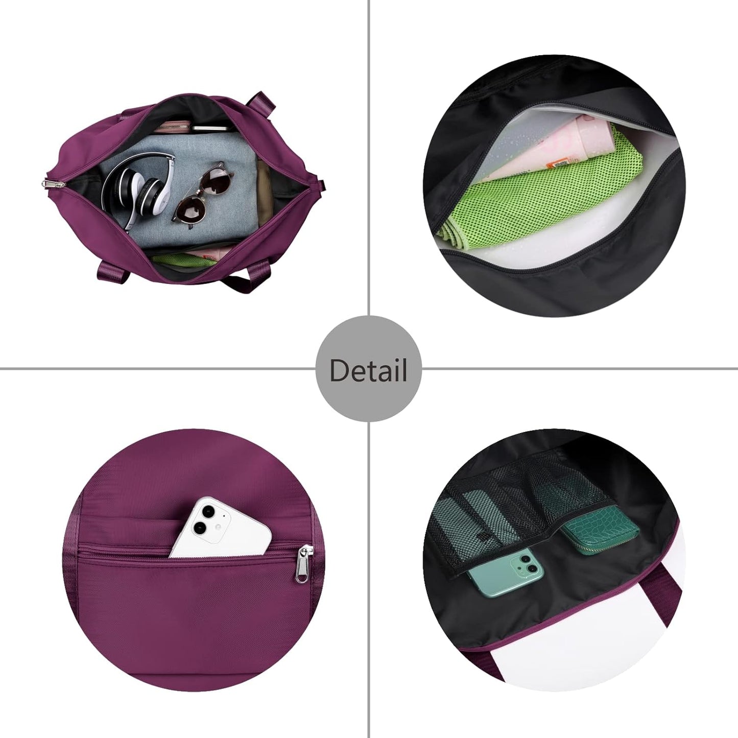 NPBAG Women Travel Duffel, Multi Functional Large Expandable Weekender Carry-on Tote, Gym Workout Overnight Bag, Mommy Hospital Bag for Labor and Delivery