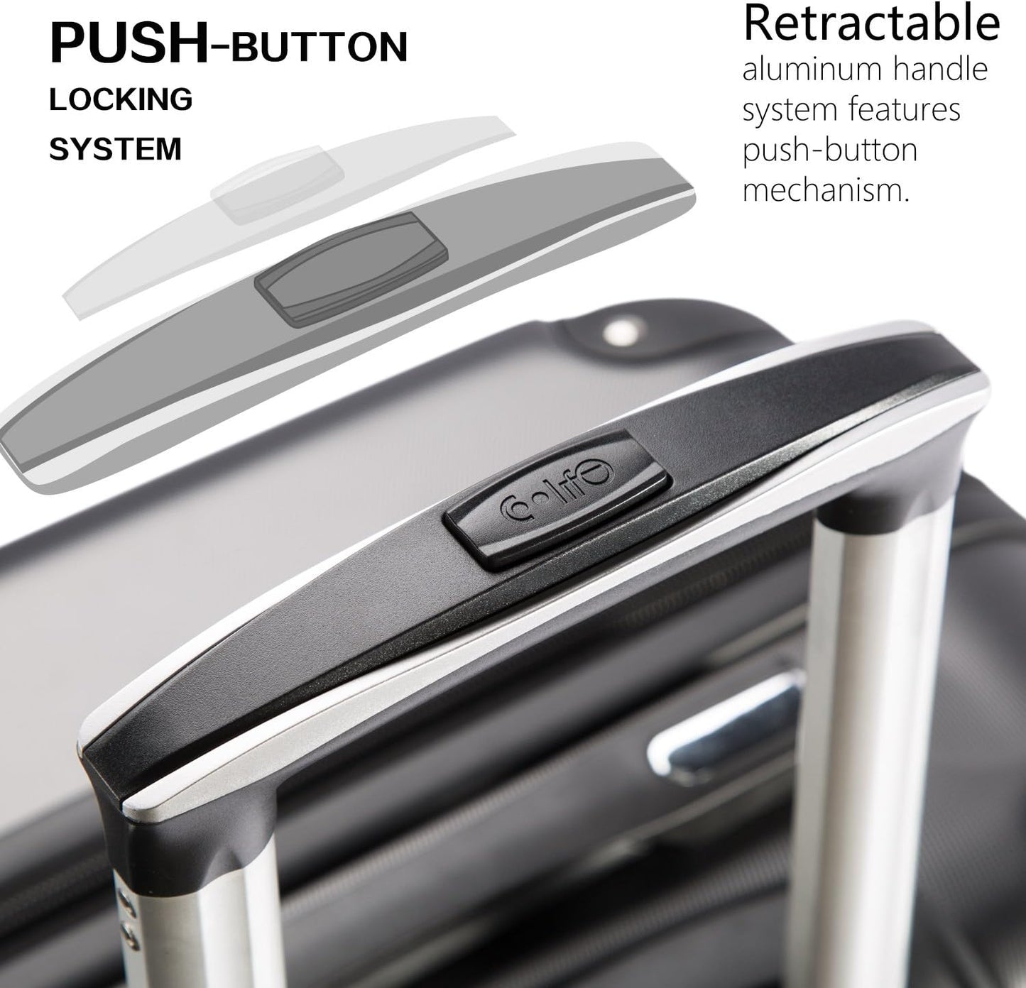 Coolife Luggage Expandable(only 28") Suitcase 3 Piece Set with TSA Lock Spinner 20in24in28in (blue)