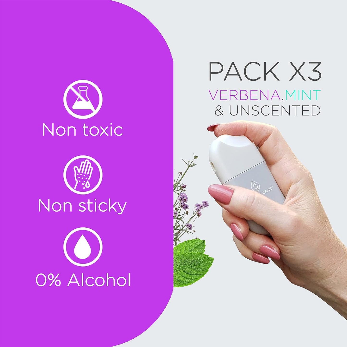 POCKET CARE | 3 Pack Sport Perfume Hand sanitizer Spray 15 ml - Spray for Hands | Organic Moisturizing Spray | Travel Size - Travel Accessories | 100% natural