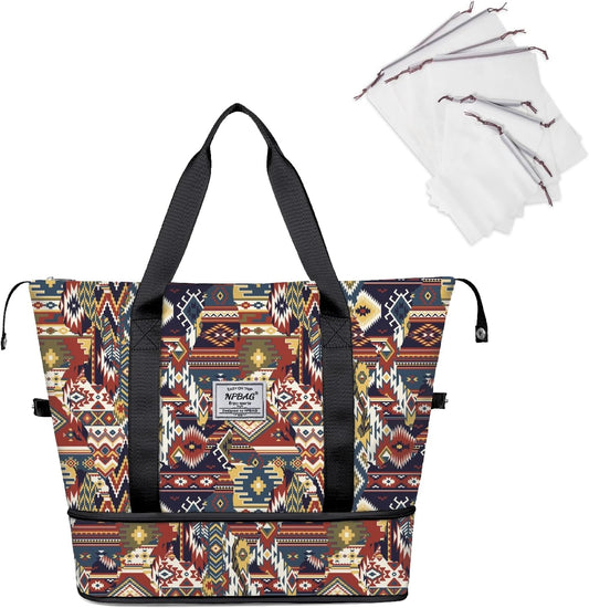 NPBAG Women Travel Duffel, Multi Functional Large Expandable Weekender Carry-on Tote, Gym Workout Overnight Bag, Mommy Hospital Bag for Labor and Delivery