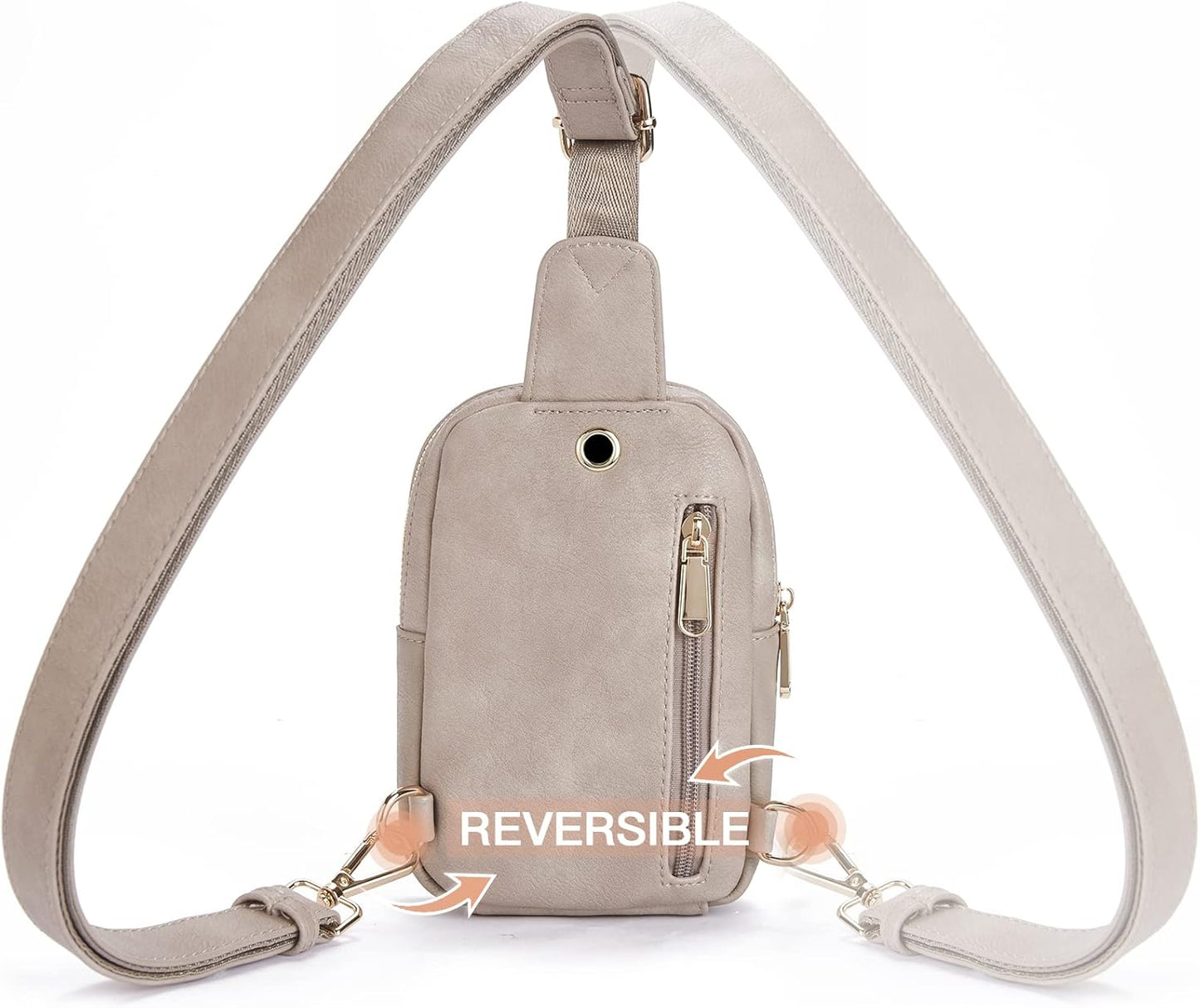 Telena Small Sling Bag for Women Leather Crossbody Fanny Packs Chest Bag for Women