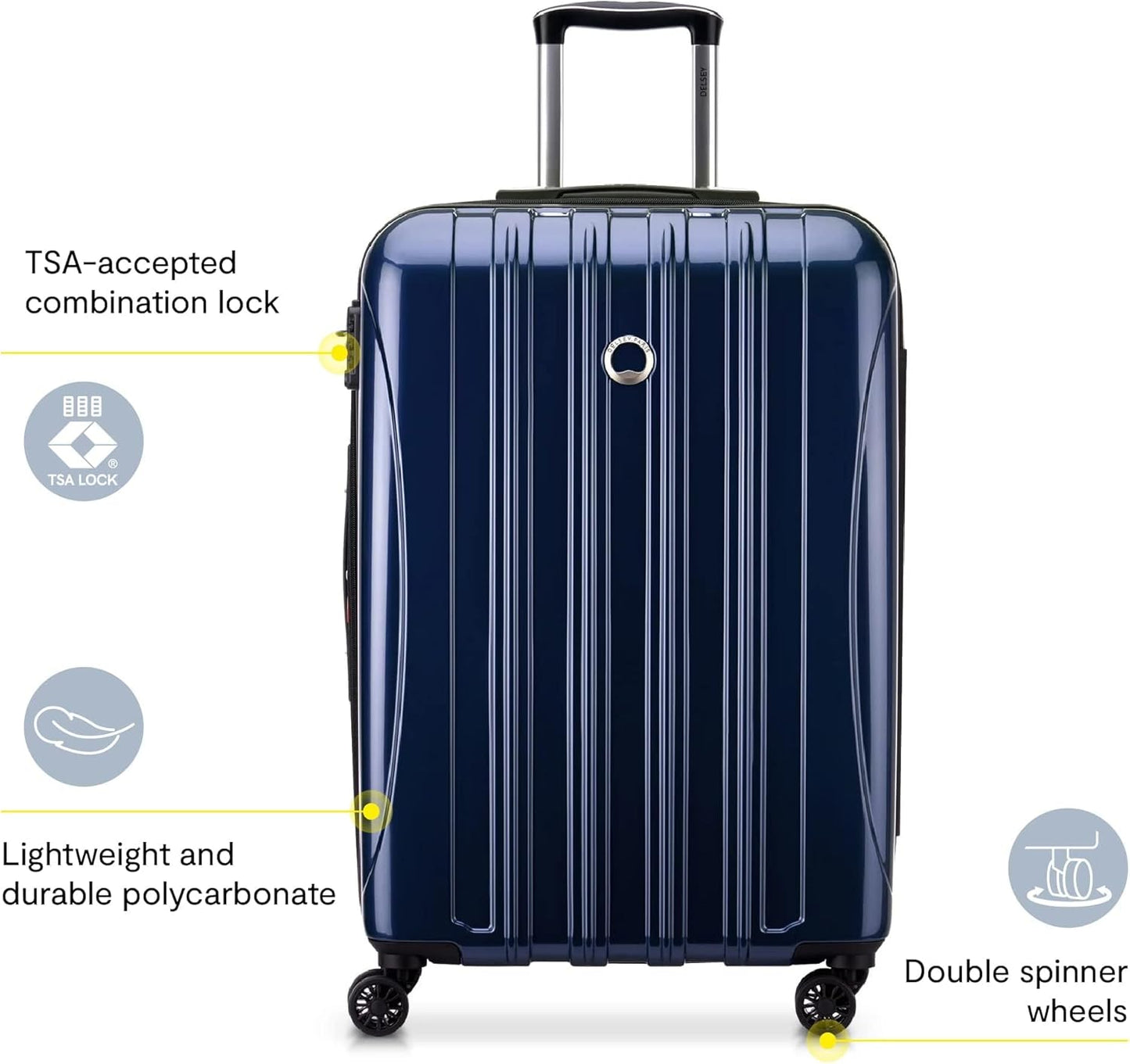 DELSEY PARIS Helium Aero Hardside Expandable Luggage with Spinner Wheels, Brushed Charcoal, Carry-On 19 Inch