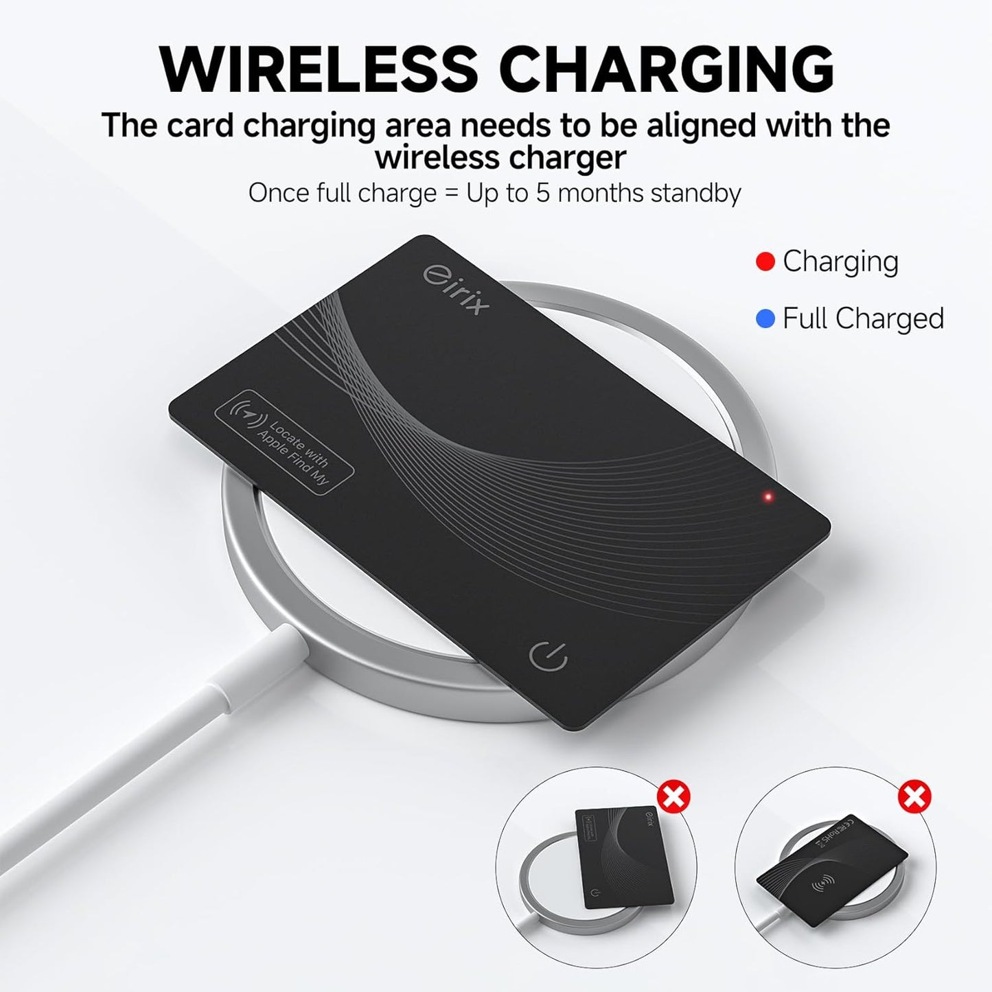 2025[Apple MFi Certified] Air Smart Tags Wallet Tracker Card Work with Apple Find My (iOS Only), Rechargeable Tag GPS Tracker Item Locator Thin Finder for Wallet, Keys, Luggage, Bags (Black 1 Pack)