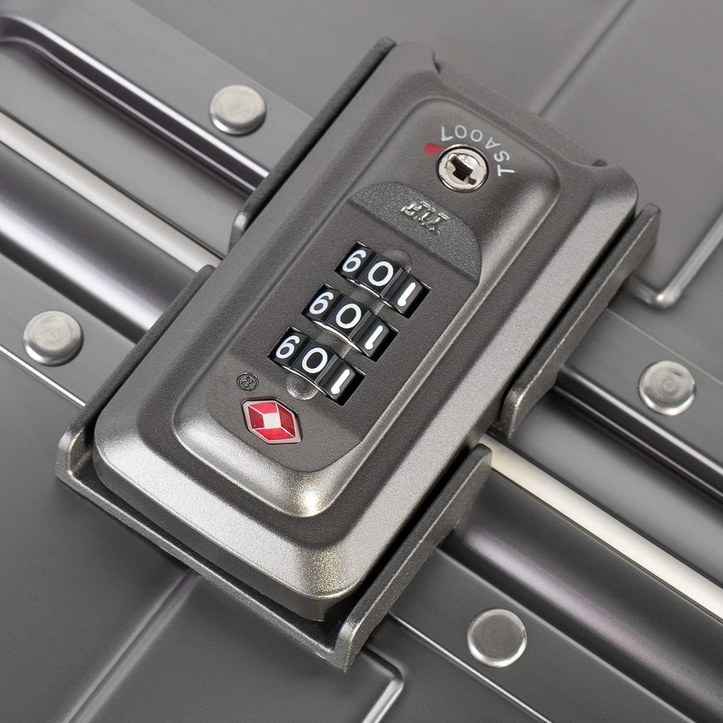 TRAVELKING All Aluminum Carry On Luggage with TSA Locks Zipperless Alloy Metal Hard Shell Spinner Suitcase (Metallic, 20 Inch)