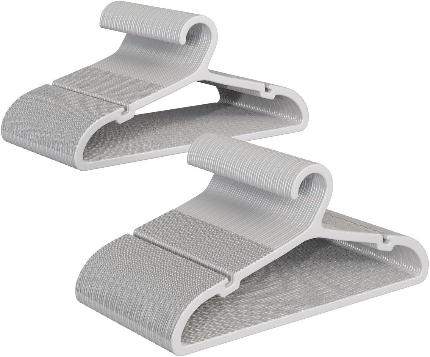 100 Pack Clothes Hangers, Non Slip Plastic Coat Hangers, Space Saving, Heavy Duty, Hanging Dry Wet Clothes, 16.4" x 8.3", Gray, UAPY05100G