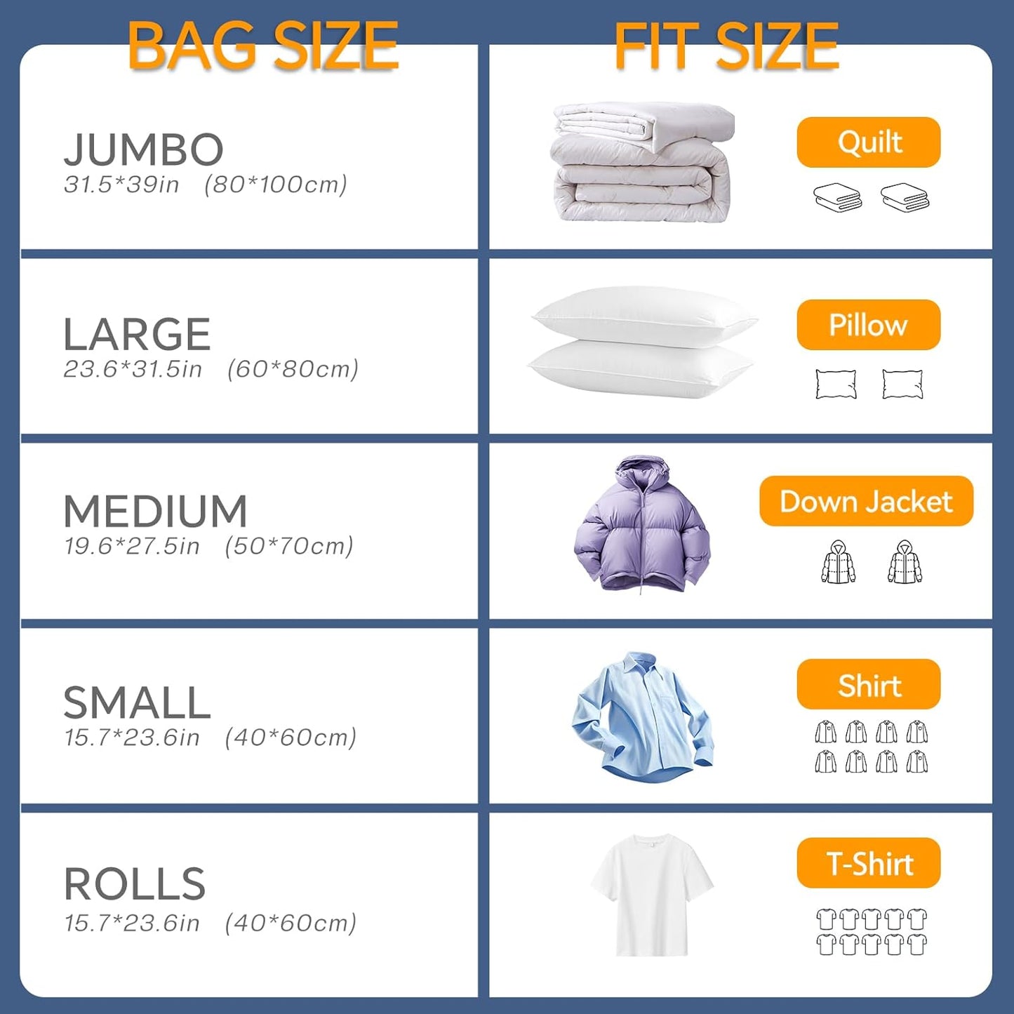 Vacuum Storage Bags for Clothing, 8 Large Vacuum Seal Bags Space Saver for Clothes, Comforters, Blankets, Bedding, Vacuum Sealer Bags with Electric Pump (2025 Upgrade)