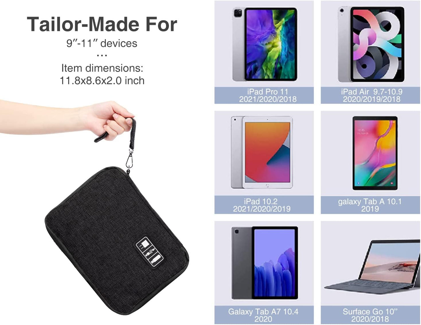 Luxtude Cord Organizer Travel, Cable Organizer Bag, Portable Electronics Organizer, Travel Essentials for Cord Storage/Charger Storage/Cable Storage