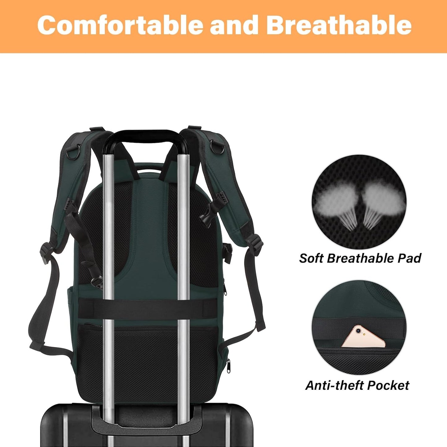 MOSISO Camera Backpack, DSLR/SLR/Mirrorless Photography Camera Bag Waterproof Artistic Geometric Hardshell Case with Tripod Holder&15-16 inch Laptop Compartment for Canon/Nikon/Sony, Emerald Green