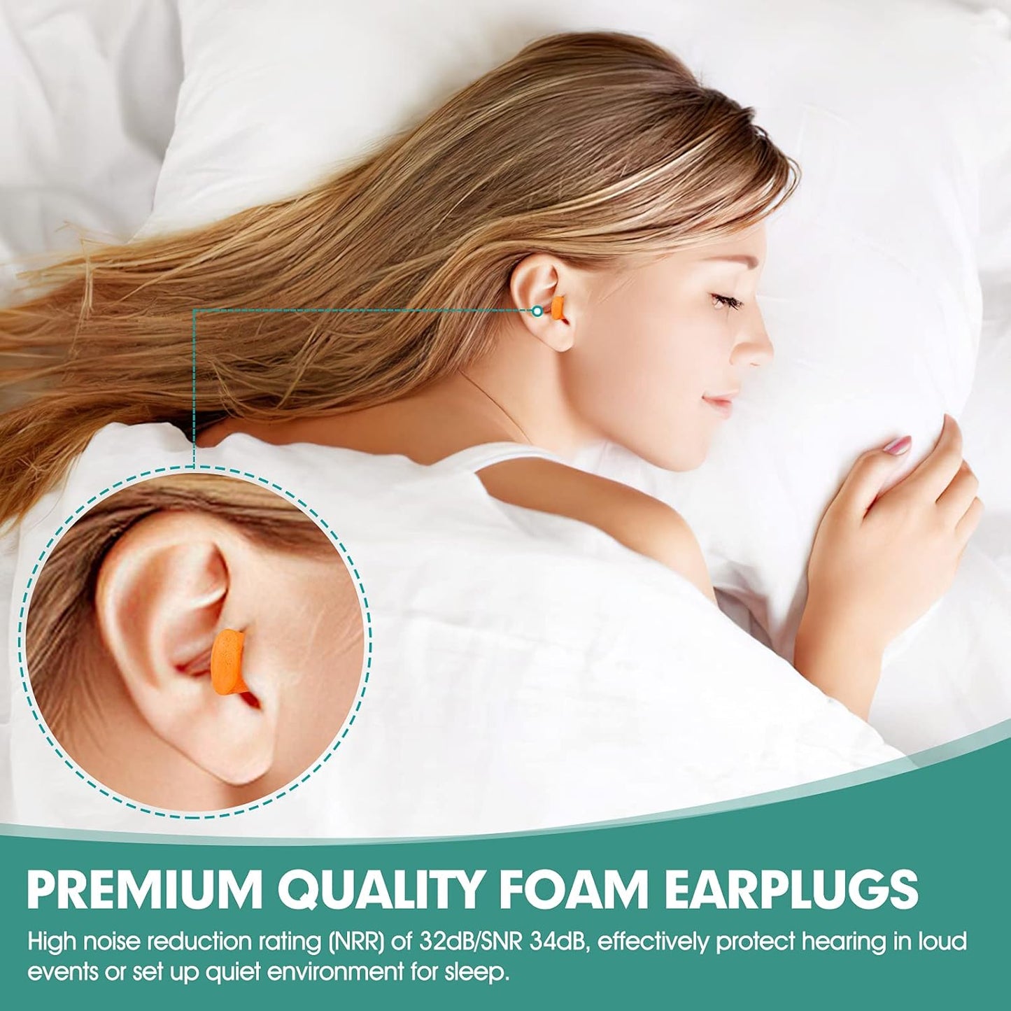 100 Pairs Earplugs for Noise Canceling Ear Plugs for Sleep Work Snoring Sound Canceling Blocking Construction Loud Noise Reducing Soft Foam Earplugs