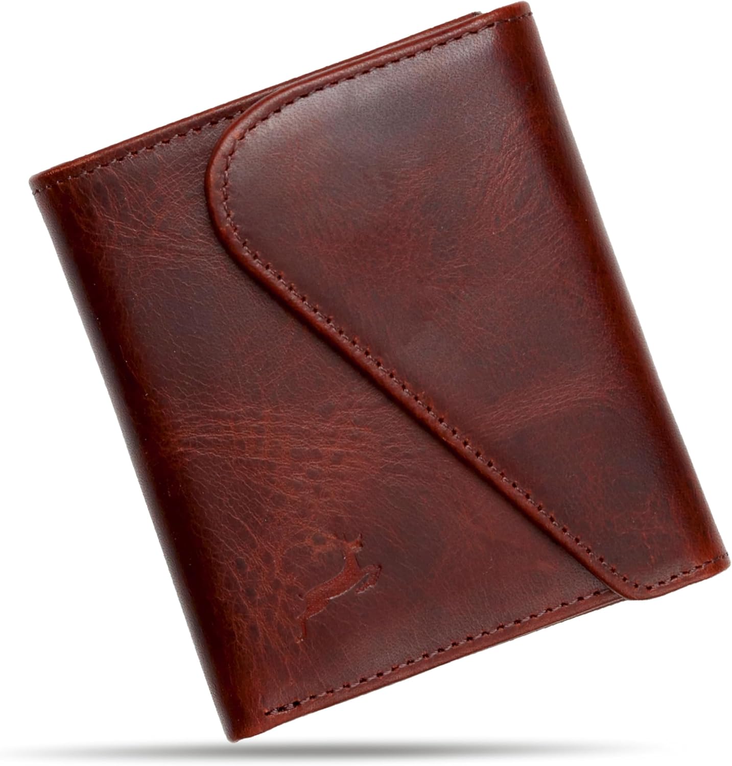 Leather RFID Wallet for Men, Slim Leather Mens Wallet, Handcraft Men's Wallets, Card Cases & Money Organizers, Magnetic Closure Sleek RFID Blocking Thin Mens Wallets with 9-12 Card Slots & Gift Box