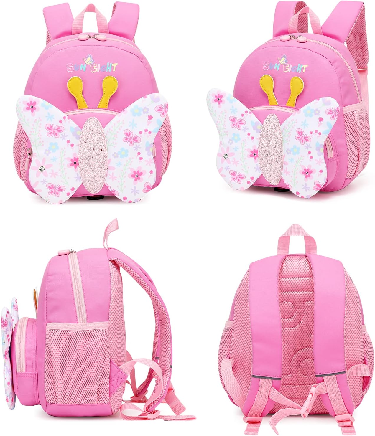 SUN EIGHT Toddler Backpack for Girls Kids Backpack Cute 3D Cartoon School Bag for Baby Boy Girls 1-5 Years Baby Backpack (Butterfly)