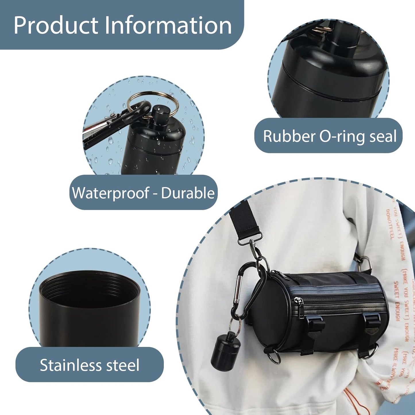 4-Pack Portable Earplug Keychain Case Waterproof Aluminum Travel Container for Jewelry, or Ear Plugs Sleek Black & Red Design (Black Red, Medium)