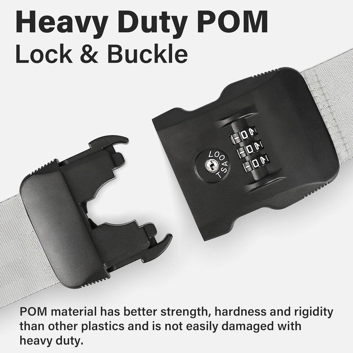 Luggage Straps, Grey TSA Approved Luggage Strap Belt with Combination Lock for Suitcases, 2 Pack Adjustable Heavy Duty Cross Suitcase Straps with Name Tags for Travel, Carry On Bags, Protect Luggage