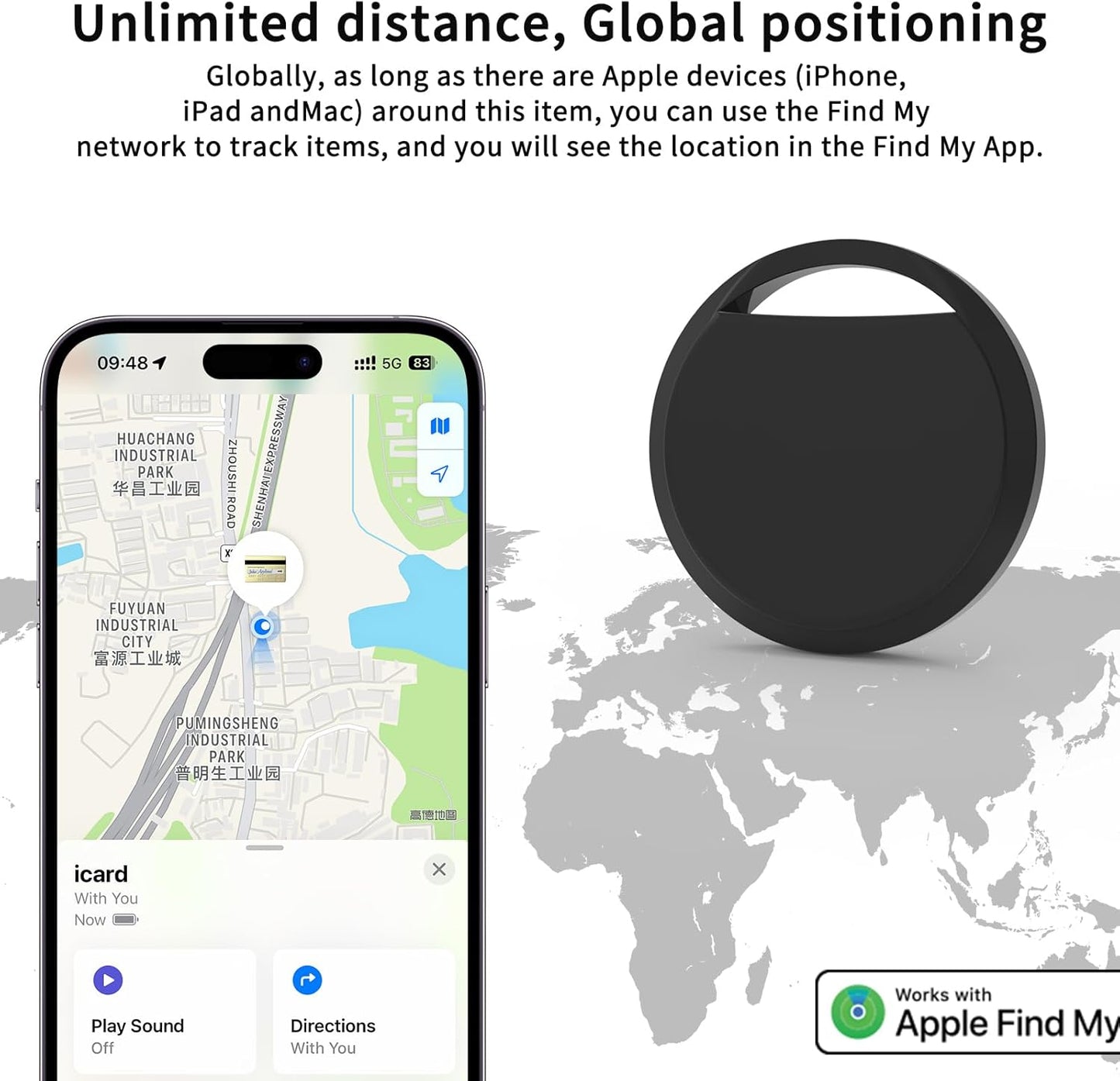 Air Tracker Tags 4 Pack Smart Tag Bluetooth Trackers Work with Apple Find My (iOS Only), Lightweight Tag Prevent Loss of Luggage Wallets Keys Bags,Replaceable Battery,IP67 Waterproof