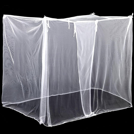 4 Corners Mosquito Net for Mosquiteros para Camas Bed Canopies Netting Bed Drapes Rectangular Mosquito Mesh for Camping Home Outdoor Travel(White,L75 X W47 X H59 Inch,Opening)