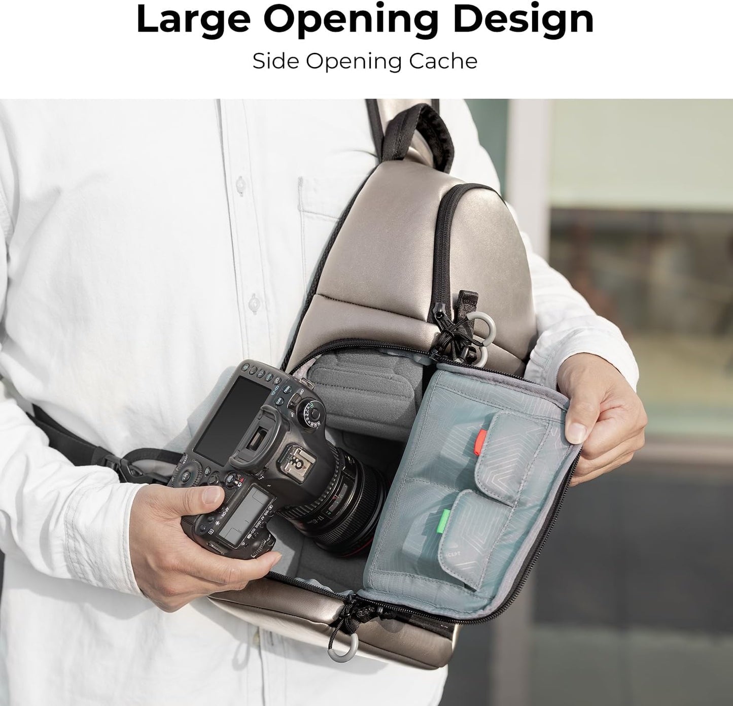 K&F CONCEPT Camera Sling Bag Crossbody Bag Camera Shoulder Backpack DSLR/SLR/Mirrorless Photography Bags Compatible with Canon/Nikon/Sony/Fuji/Gopro/DJI