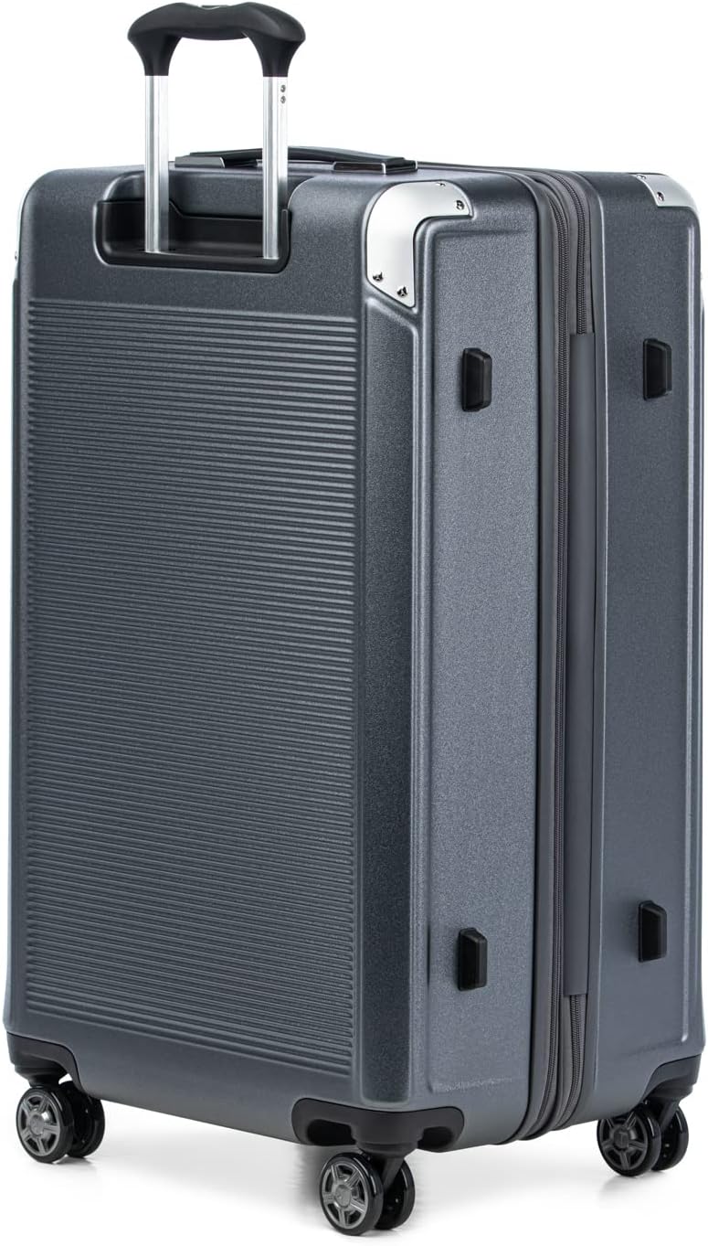 Travelpro Platinum Elite Hardside Expandable Checked Luggage, 8 Wheel Spinner, TSA Lock, Hard Shell Polycarbonate Suitcase, Vintage Grey, Checked Large 28-Inch