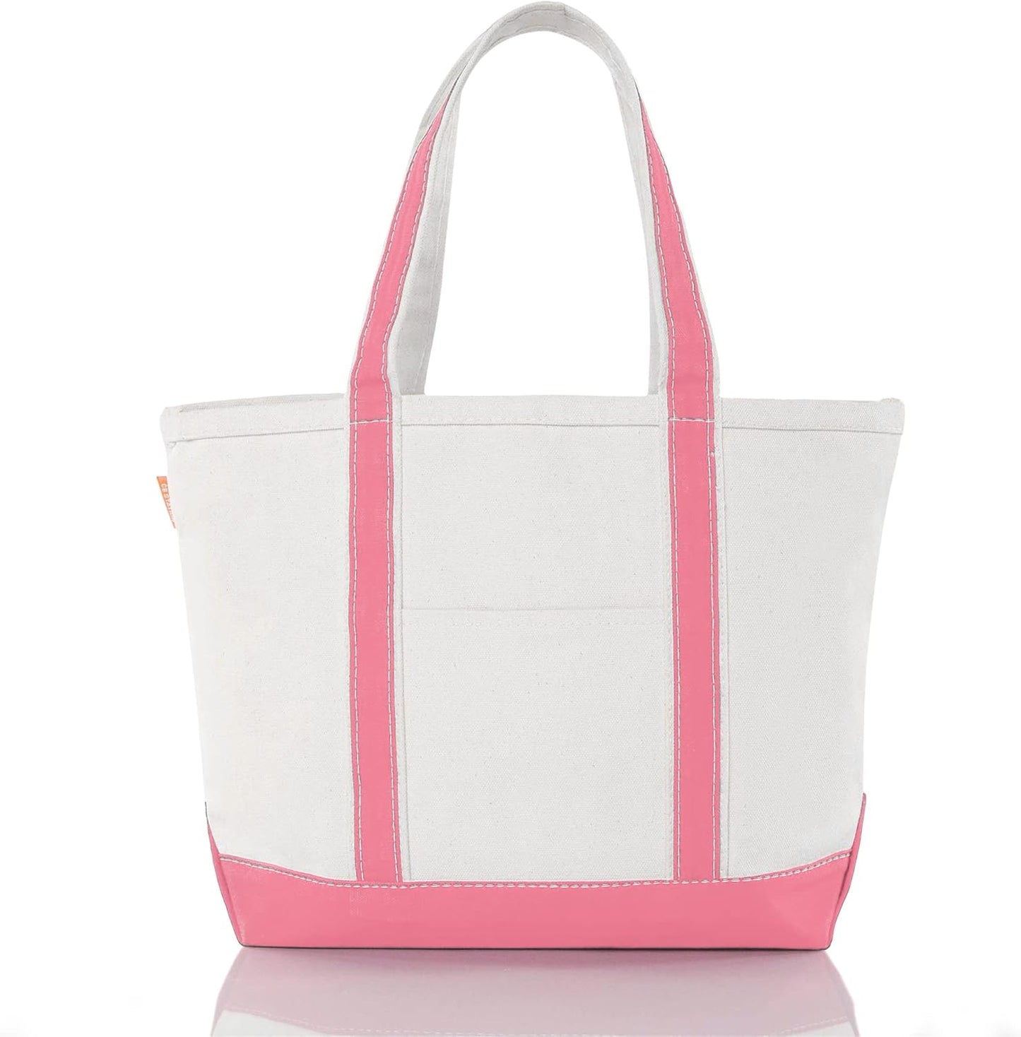 CB STATION Medium Classic Canvas Tote Bag for Women, Top Zipper Closure, Outer Pocket, Daily Essentials, Groceries, Traveling