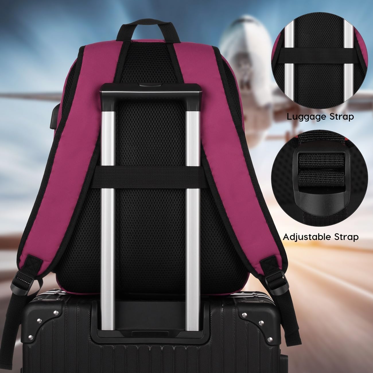 Laptop Backpack,Bookbag for Women and Teen Girls School Backpack with USB Port for College Work