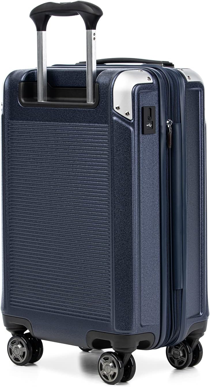 Travelpro Platinum Elite Hardside Expandable Carry on Luggage, 8 Wheel Spinner, TSA Lock, Hard Shell Polycarbonate Suitcase, True Navy Blue, Carry on 21-Inch
