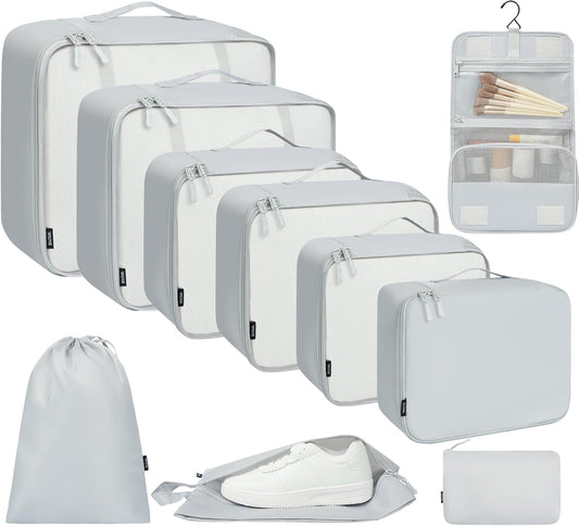 BAGAIL 6 Set/8 Set/10 Set Packing Cubes Various Sizes Packing Organizer for Travel Accessories Luggage Carry On Suitcase