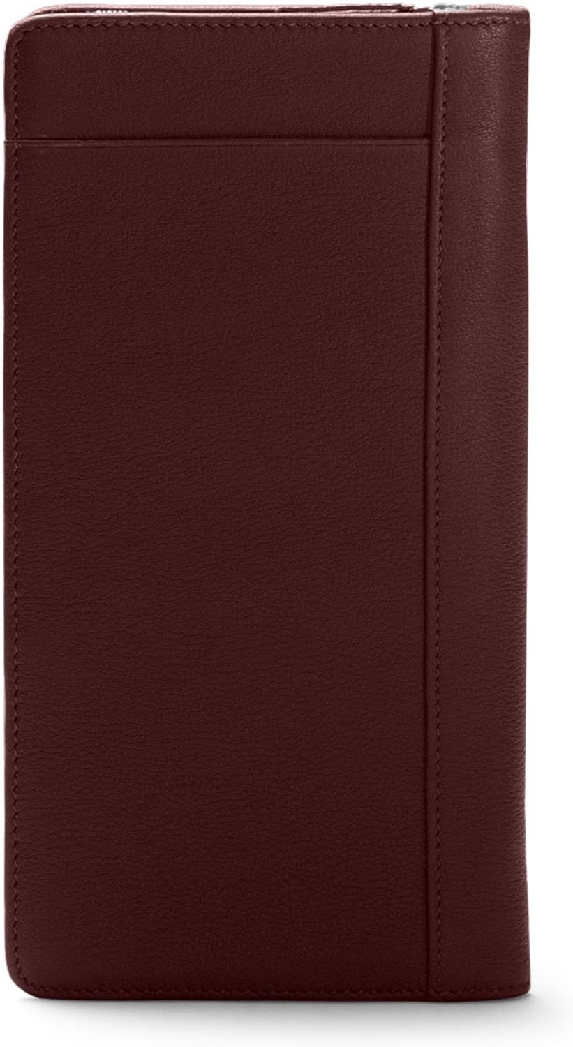 Leatherology Bordeaux Travel Zip Organizer Wallet, Passport Holder, RFID Available, Full Grain Leather