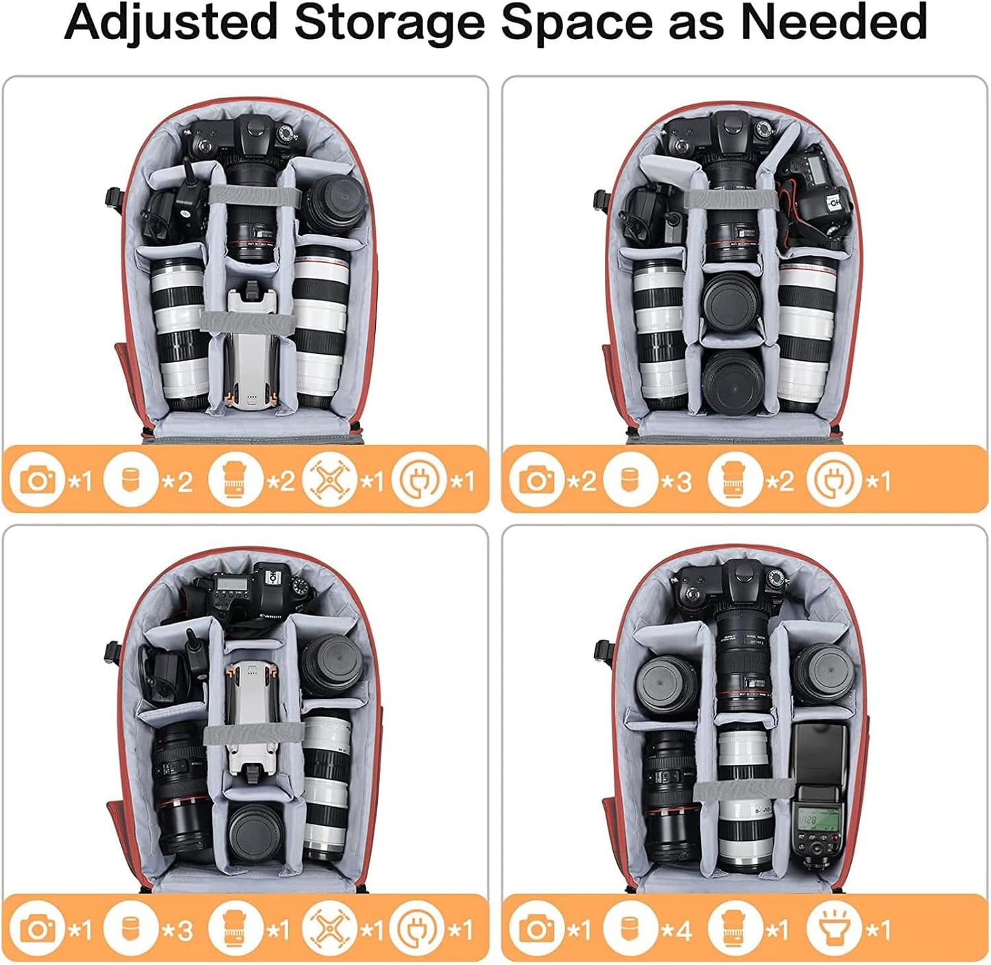 MOSISO Camera Backpack, DSLR/SLR/Mirrorless Photography Camera Bag 15-16 inch Waterproof Hardshell Case with Tripod Holder&Laptop Compartment Compatible with Canon/Nikon/Sony, Red