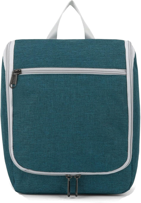 Della Gao Hanging Toiletry Bag for Women, Travel Toiletry Bags Makeup Organizer, Water-resistant Cosmetic Bag for Essentials Accessories (Dark Green)