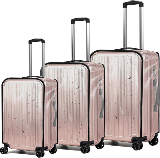 Luggage Cover Protector Fits 20 24 28 Inch Clear PVC Waterproof Suitcase Covers Travel Luggage Sleeve Tsa Approved