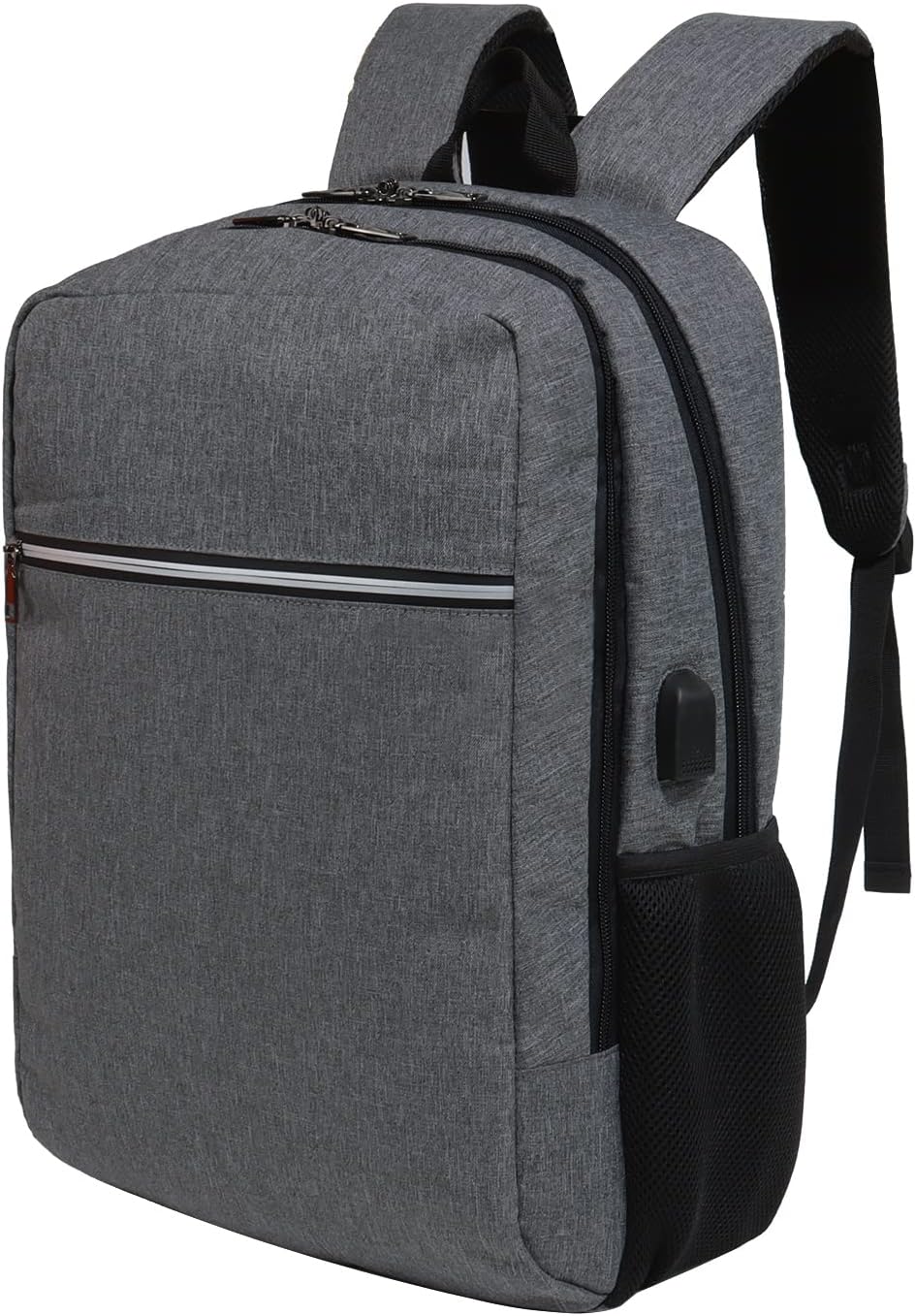 Laptop Backpack for Men Women, Travel Business Backpack with USB Charging Port and Anti Theft Pocket, Fits 17 Inch Laptop,Grey