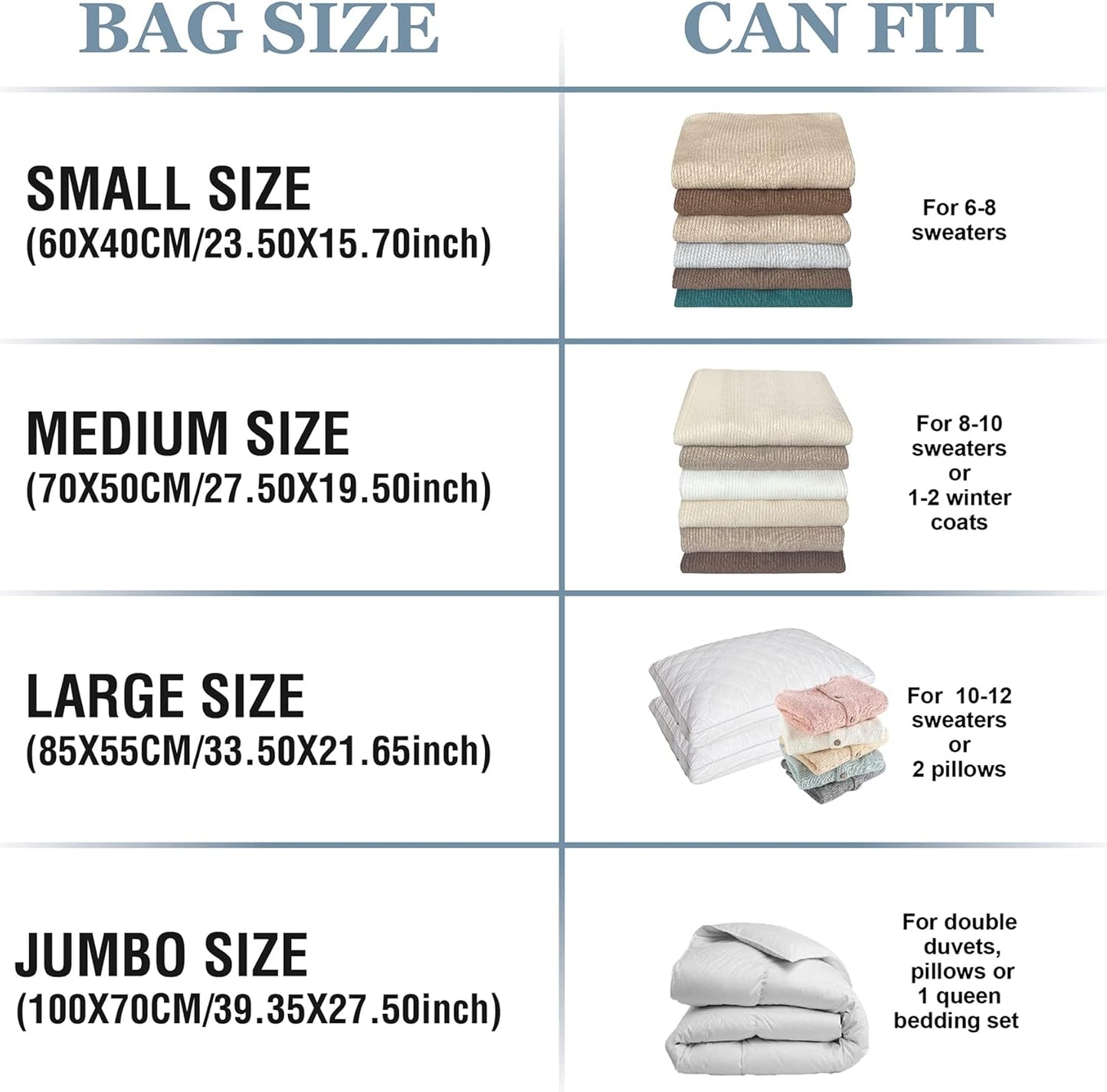 10 Large Vacuum Storage Bags with Hand Pump, Large Vacuum Seal Bags for Clothing, Space Saver Bags for Travel Lugggage, Blankets, Comforters
