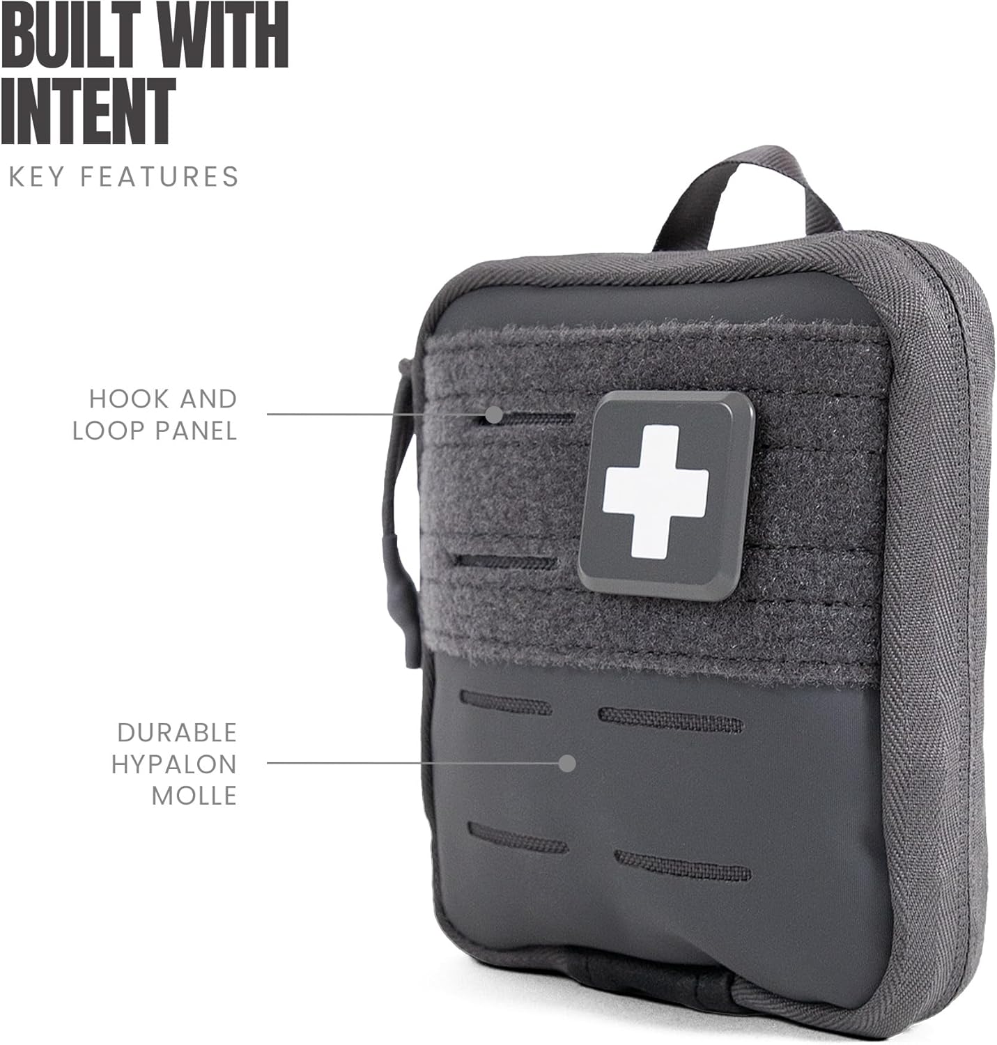 MY MEDIC Everyday Carry First Aid Kit - Emergency Survival Essentials, Medical Supplies & Accessories Bag for Travel Car, Home, Boat, Camper or Backpack - Gray