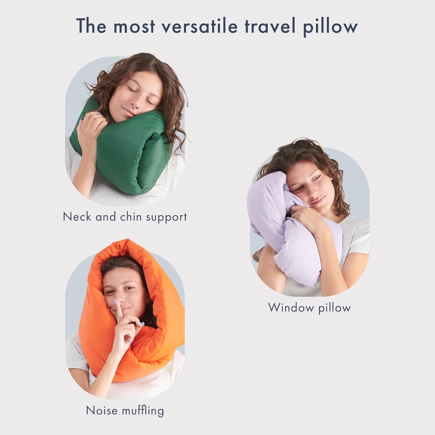 Huzi Infinity Pillow - Home Travel Soft Neck Scarf Support Sleep (Purple)