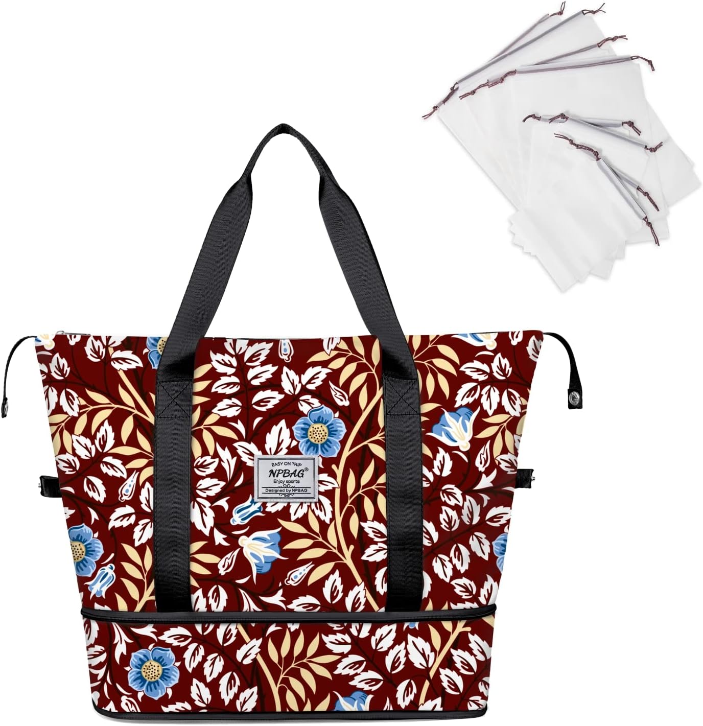 NPBAG Women Travel Duffel, Multi Functional Large Expandable Weekender Carry-on Tote, Gym Workout Overnight Bag, Mommy Hospital Bag for Labor and Delivery