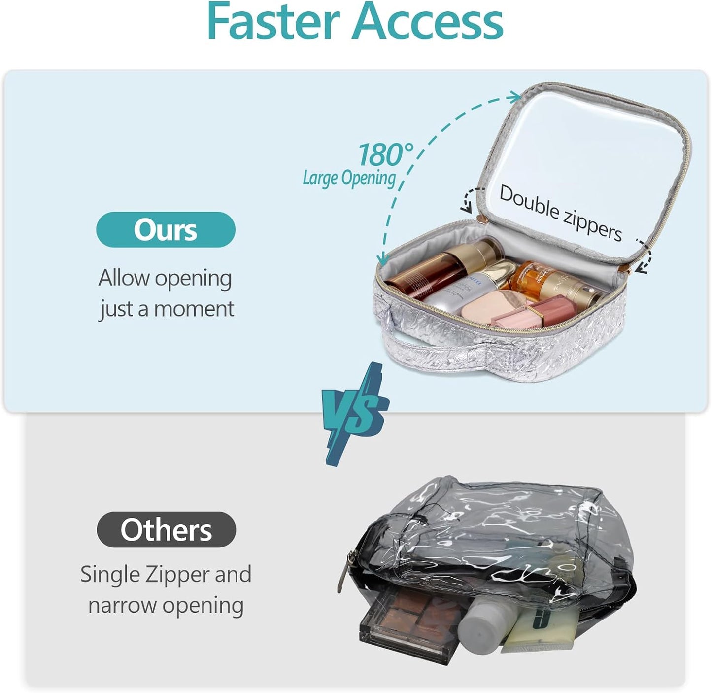 PACKISM TSA Approved Toiletry Bag - Upgrade Color-Edged Clear Makeup Bags, Clear Toiletry Bags For Traveling Fits Various Storage Needs